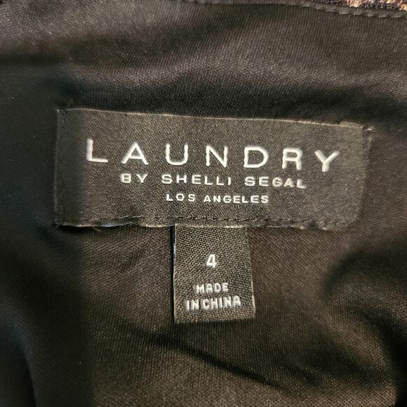 Laundry By Shelli Segal Dress Size 4 Women Slip Gold Leopard Sleeveless Fairy - Picture 10 of 11